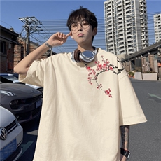 抖音品质直播得物风新中式印花短袖T恤dcm295-特批20控38，男装T恤，星座605(原A050)