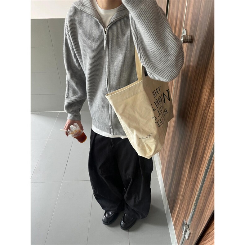 【有货】cleanfit灰色拉链开衫毛衣外套男款针织衫M5653LL-特P55,男装针织衫/毛衣,星座1007（原301D）