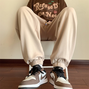 KP719 P40港风休闲裤男宽松拖地束脚裤卫裤图片