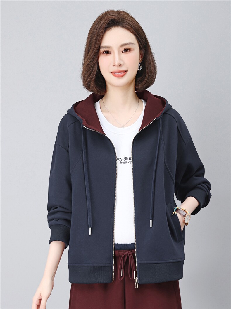 长期有大货卫衣开衫外套女2026春秋宽松连帽显瘦气质短外套上衣,女装卫衣/绒衫,璐依舞