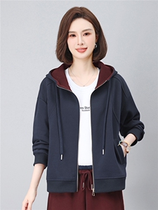 长期有大货卫衣开衫外套女2026春秋宽松连帽显瘦气质短外套上衣图片