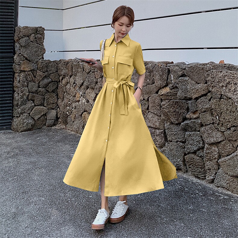 2023年夏季新款茶歇法式桔梗初恋炸街仙女森系裙子红色衬衫连衣裙,女装连衣裙,柒柒家