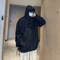 美式夹克男韩版潮流连帽高街帅2024秋冬ins宽松外套W5525-P55，男装夹克，星座412-2