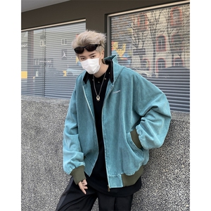 美式复古重磅帆布水洗夹克男秋季连帽短款情侣外套潮图片