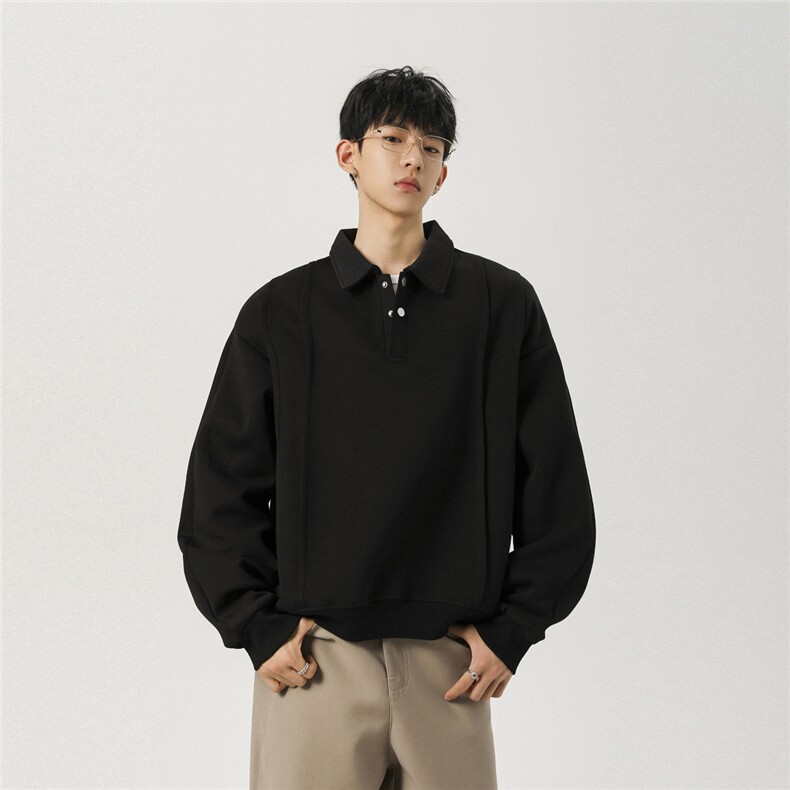 秋季新款POLO领结构重磅卫衣WY934-p50控78,男装卫衣,电商A072