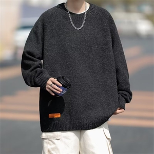 日系复古高级感百搭软糯针织衫秋冬潮牌慵懒圆领毛衣男M1605-P42