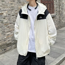 工装拼接连帽防晒衣男士夏季薄款情侣户外宽松冲锋衣JS7308P45，男装夹克，星座1116-2