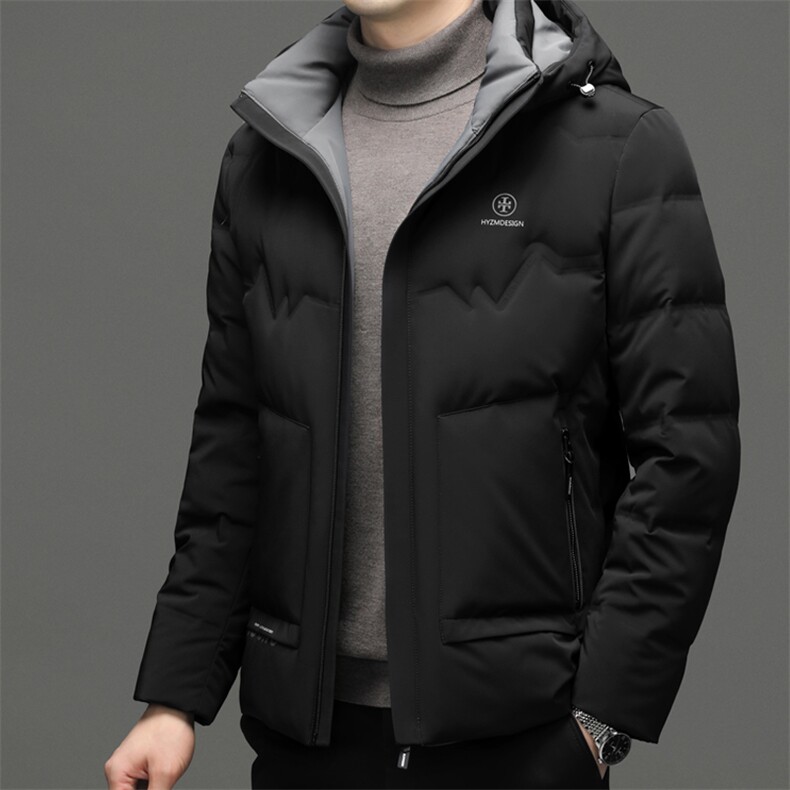 DF22603钱塘2020-2商务百搭简约厚款连帽新款中年男士羽绒服P245，男装羽绒服，钱塘207-2