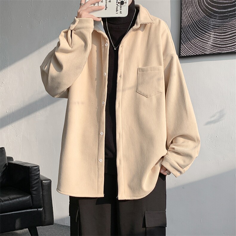 8XL-M灯芯绒加厚加绒长袖衬衫男加肥加大码衬衫外套CS501P65控78,男装衬衫,电商D206-1
