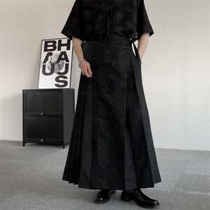春装新中式提花百褶马面裙男女2026新款黑色新中式轻明制风汉服图片