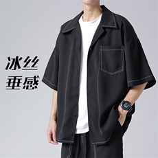 特批P30无差价夏多口袋大码冰丝薄款短袖衬衫CD882套装货号TZ092，男装衬衫，电商A001
