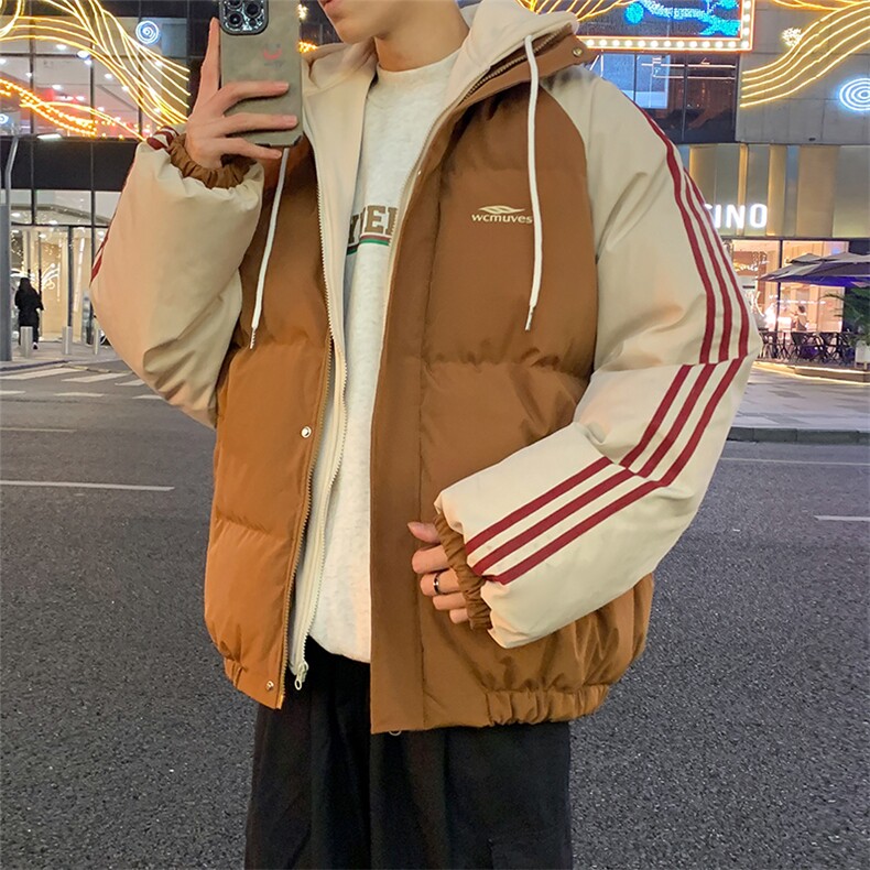 冬季新款韩版假两件宽松大码加厚棉衣外套XZ102B-1-M6636P125,男装棉衣,星座102B-1