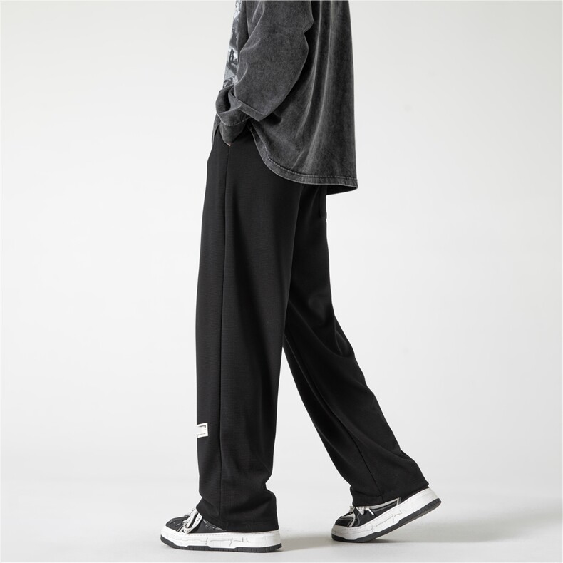 抖音品质春季新款INS垂感小标宽松直筒休闲裤B315-K24023-p50控68,男装休闲裤,电商B315