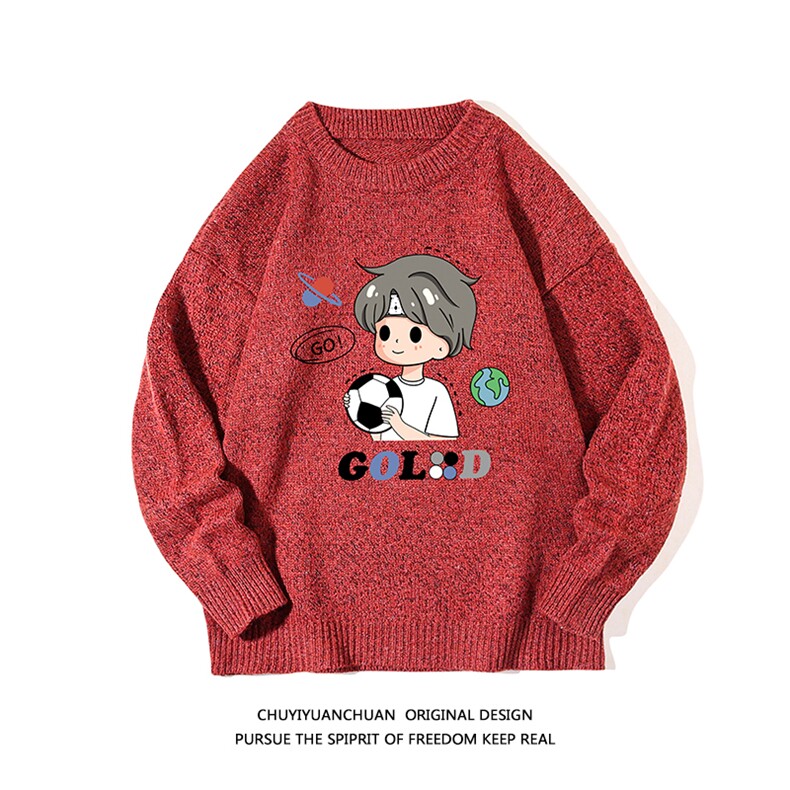 加厚加绒毛衣男大码毛线衣男针织衫M19207-P45加绒款-P65白底,男装针织衫/毛衣,电商A040A
