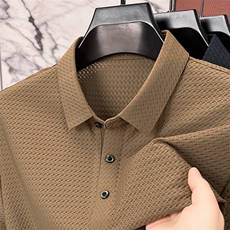 高端网眼冰丝短袖T恤男士时尚翻领夏季纯色Polo衫宽松休闲百搭潮，男装T恤，电商B212（原钱塘6029）