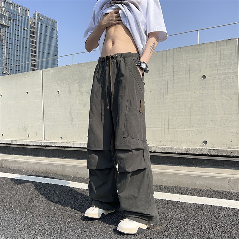 2024夏季日系古着大口袋工装裤男百搭宽松阔腿长裤现货K7856-P60,男装工装外套,星座512-3
