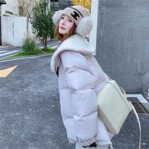 现货！2025冬毛领拼接淡紫色90绒羽绒服2C056-7103-P315控478图片