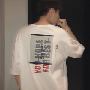 男士夏季短袖t恤新款纯棉半袖打底衫个性印花上衣服DT图片