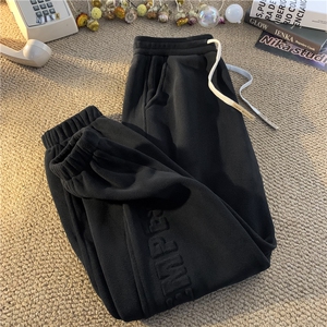 双面奥粒绒重磅加绒加厚束脚卫裤休闲裤D309-P50-控88图片