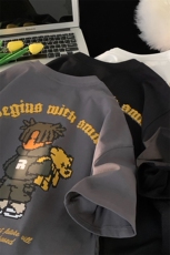 7个高点击港风字母宽松纯棉短袖男T恤X416b-1-DT559-P28限39，男装T恤，星座416B-1