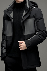 外套男装2023新款冬季外套宽松休闲厚连帽羽绒棉服ZELD9810-P290图片