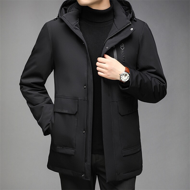 精品羽绒服男连帽冬季中年男90白鹅绒爸爸冬装外套HPN2157-P330,男装羽绒服,电商B212（原钱塘6029）