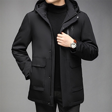 精品羽绒服男连帽冬季中年男90白鹅绒爸爸冬装外套HPN2157-P330，男装羽绒服，电商B212（原钱塘6029）