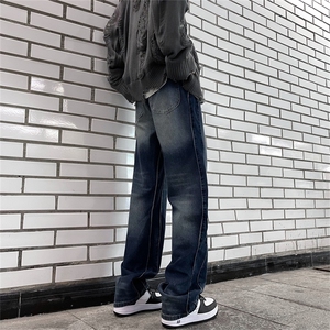 高街oversize潮牌宽松直筒休闲裤美式复古水洗牛仔裤男 K7491-P50图片