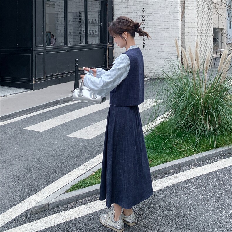 【】春季新款牛仔马甲三件套2C057-8203-P185-K298,女装套装/套裙,2C057