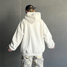 抖音得物高品质二开25秋冬美式重磅宽松纯色连帽拉链高领卫衣W65，男装卫衣，电商A486