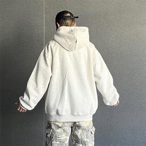 抖音得物高品质二开 25秋冬美式重磅宽松纯色连帽拉链高领卫衣W65图片