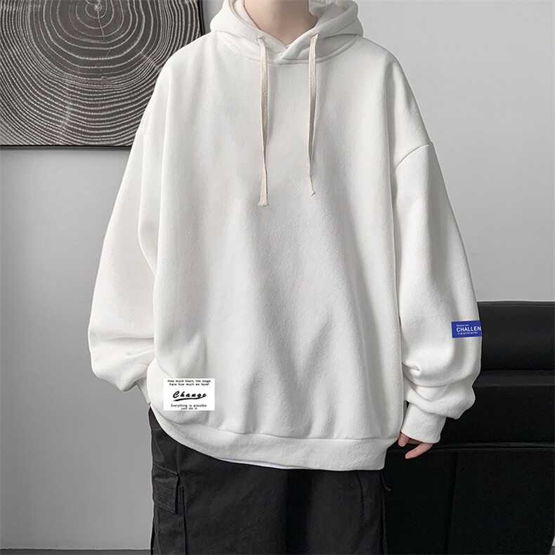 WY2062-P35纯棉连帽卫衣男大码运动帽衫宽松薄外套男,男装卫衣,电商A040