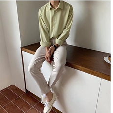 C129-P25气质时尚潮流青春流行衬衫夏季做旧男标准新款，男装衬衫，电商B323A