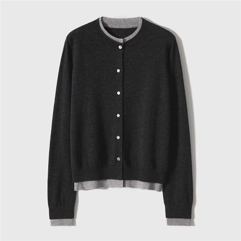 开衫假两件M胸围100衣长59袖长58L胸围105衣长60袖长59，女装针织衫/毛衣，初婷羊绒