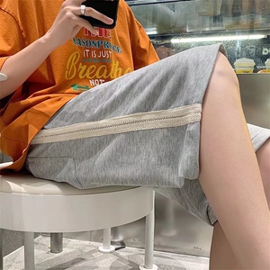 夏季休闲短裤男ins潮牌纯色简约撞色拼接GK72P25图片