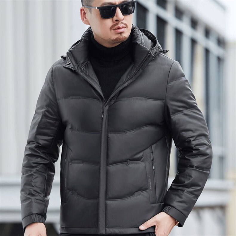 2025新款真皮皮衣男士真皮羽绒服短款绵羊皮夹克鹅绒加厚外套,男装夹克,星座715-3