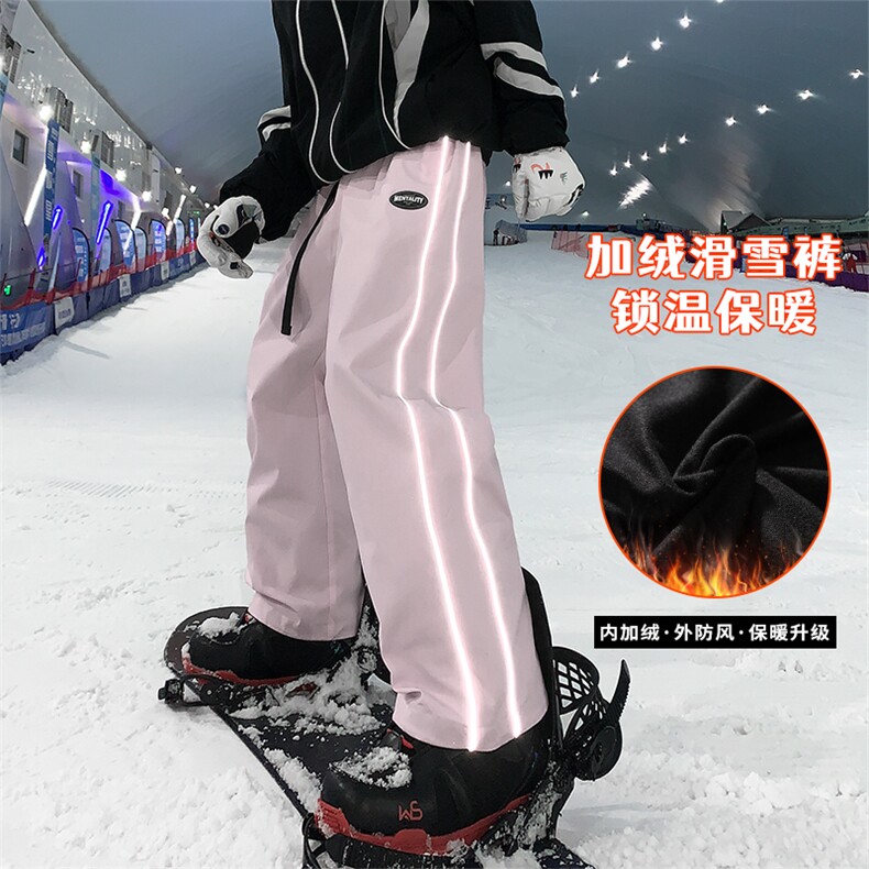冬季防水防风防寒单板双板男女加厚滑雪裤HK1164J加绒-P75控128,男装卫衣,电商A001