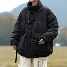 美式高街棉服男冬季痞帅宽松面包服外套潮牌设计感棉衣，男装棉衣，星座716-2