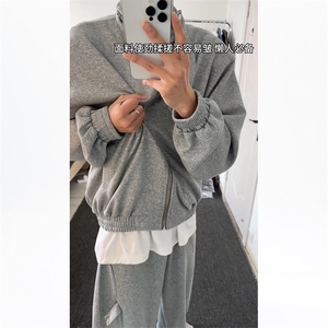 抖音男女休闲宽松运动卫衣套装潮流上衣开衫外套 TZ03-P135图片