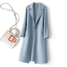 双面羊绒大衣女中长款2024新款秋冬高端修身羊毛大衣毛呢外套韩版，女装双面呢大衣，彬斯双面尼