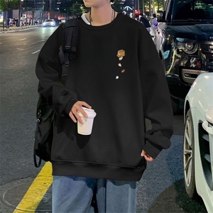 春秋季圆领卫衣外套长袖黑白常规加绒M-3XL P13图片