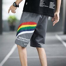 短裤男士夏季宽松薄款潮流中裤运动五分休闲沙滩裤DK06692-P28，男装休闲裤，星座308B-2