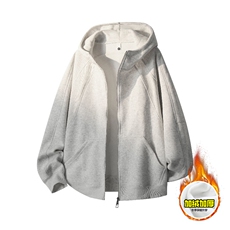 480G重磅加绒硬挺boxy男女秋冬美式高街结构双拉链卫衣开衫厚外套，女装短外套，电商A486-1