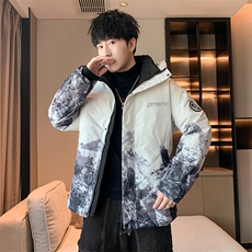 现货外贸侧飞图立领光板团体服班服宽松韩版情侣学生外套羽绒服，男装羽绒服，星座301D-5(原星座1415）