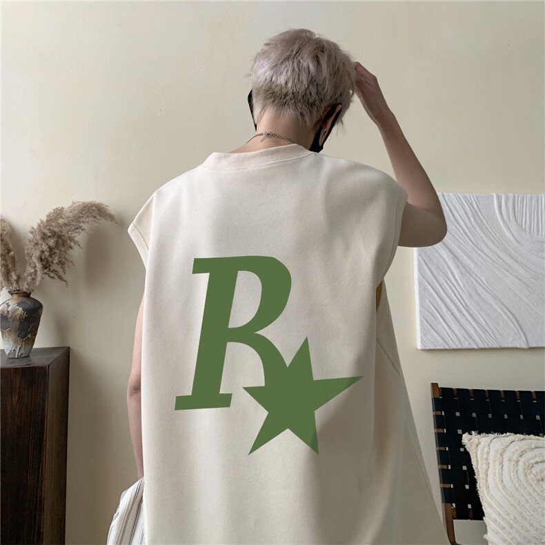 2025新款重磅高品质纯棉无袖坎肩背心R星英文印花BX6134-特P18,男装背心/马甲,星座508（原C305）