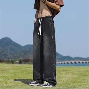2024夏季新款日系潮流简约牛仔裤男潮牌宽松休闲裤现货 K7820-P40图片
