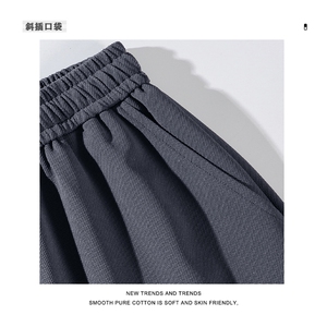 2023潮流休闲宽松五分裤运动垂顺休闲直筒短裤开叉XD2310特批32图片