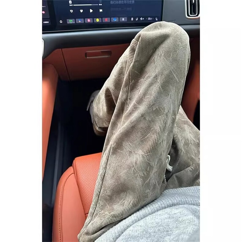 枫叶扎染灯芯绒裤子男款春秋季运动卫裤直筒垂感美式休闲裤CM574,男装休闲裤,星座516A