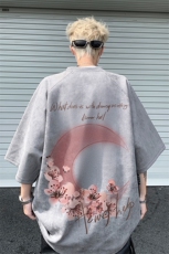 主推2025新款美式高街潮流麂皮绒短袖t恤男港风大码上衣H9904-P28，男装T恤，电商B295