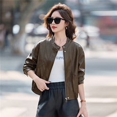 2025秋季新款时尚皮衣外套机车服，女装皮衣，1C078